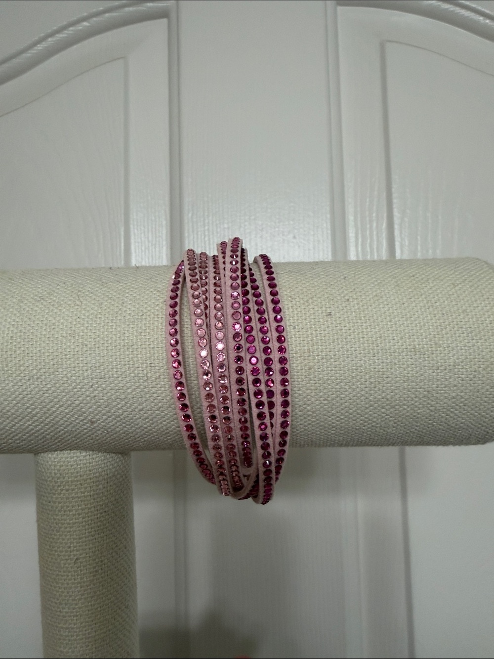 Touchstone Crystal Pink Multi-Row Wrap Bracelet